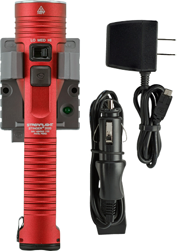 STREAMLIGHT STINGER 2020 LED - W/120V AC/12V DC CHARGER RED — view 1