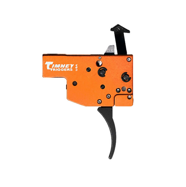 Timney Triggers 430 Replacement Trigger  Two-Stage Curved Trigger with 8 oz/1 lb Draw Weight & Black/Orange Finish for Tikka T3 — view 1