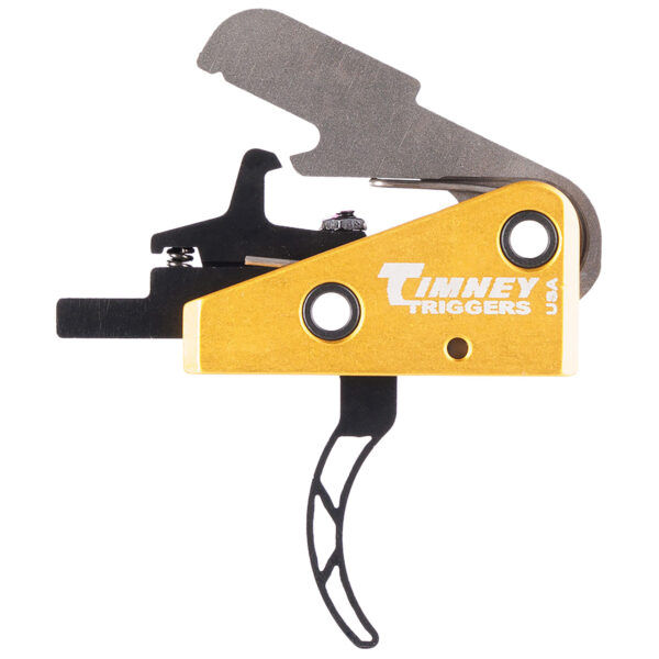 Timney Triggers 661S Competition Trigger  Single-Stage Skeletonized Curved Trigger with 3 lbs Draw Weight & Black/Gold Finish for AR-15 — view 1