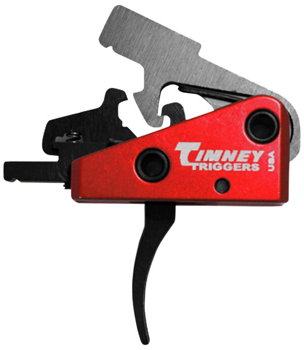 Timney Triggers 662S Targa Short Trigger  Two-Stage Curved Trigger with 2 lbs Draw Weight & Black/Red Finish for AR-Platform — view 1