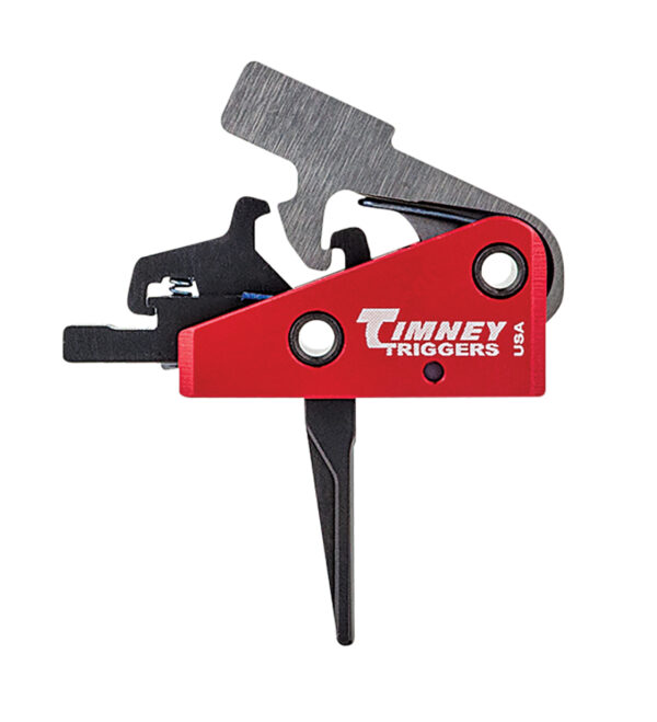 Timney Triggers 662SST Targa Short Trigger  Two-Stage Straight Trigger with 2 lbs Draw Weight & Black/Red Finish for AR-Platform — view 1