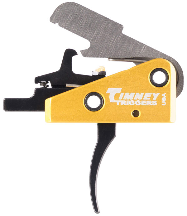 Timney Triggers 667S Competition Trigger  Single-Stage Curved Trigger with 3 lbs Draw Weight & Black/Gold Finish for AR-15 — view 1