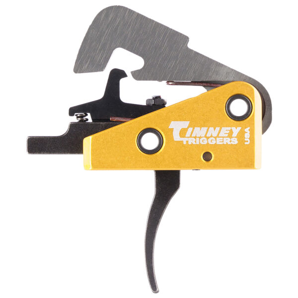 Timney Triggers 670 Competition Trigger  Single-Stage Curved Trigger with 4 lbs Draw Weight & Black/Gold Finish for AR-10 — view 1