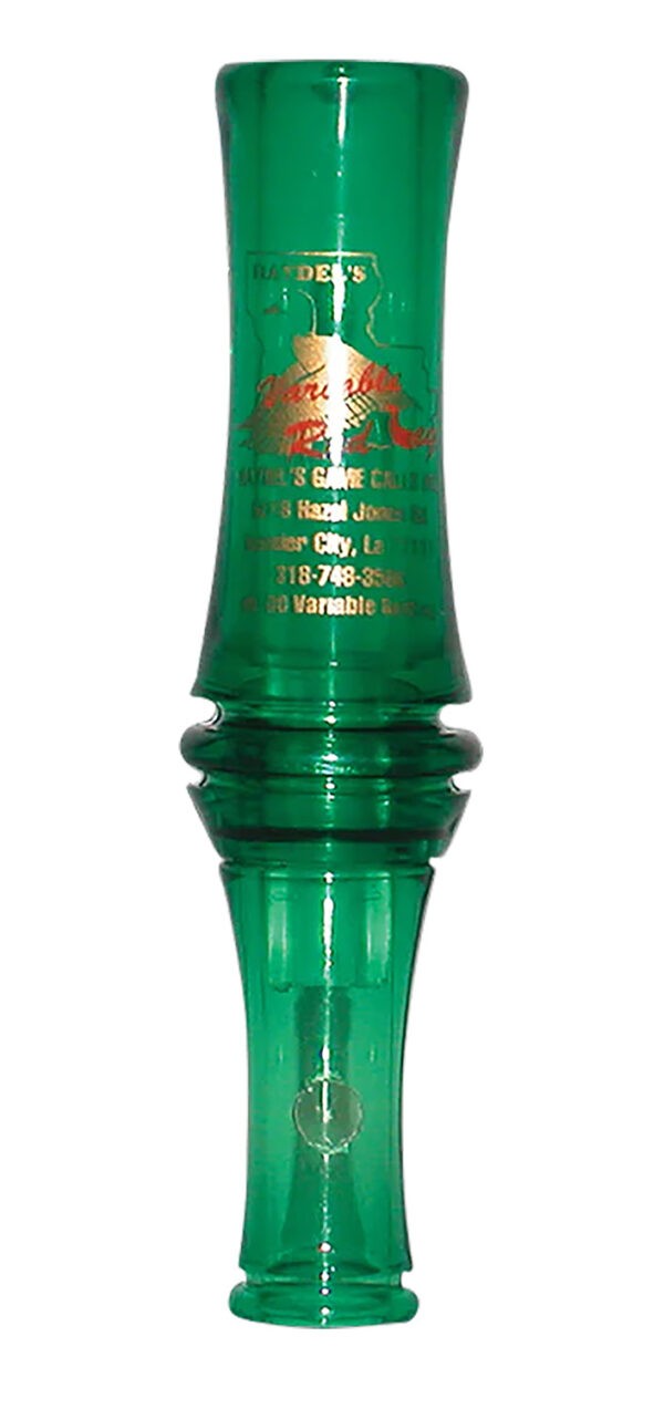 Haydel's Game Calls VR00 "Redleg" Mallard Variable Tone Open Call Double Reed Mallard Sounds Attracts Ducks Green Plastic — view 1