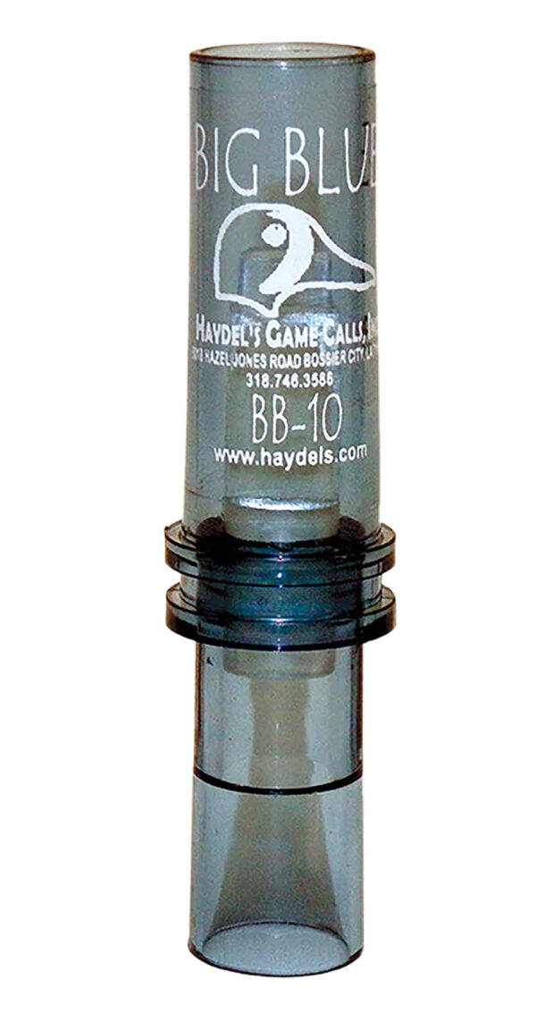 Haydel's Game Calls BB10 "Big Blue"  Open Call Double Reed Bluewing Teal Sounds Attracts Ducks Clear Acrylic — view 1