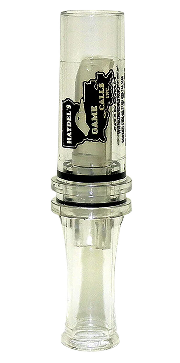 Haydel's Game Calls BC10 Big Barreled  Open Call Single Reed Mallard Sounds Attracts Ducks Clear Plastic — view 1