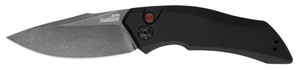 Kershaw 7100BW Launch 1 3.40" Folding Drop Point Plain Black Oxide Blackwash CPM 154 SS, Blade Black Aluminum Handle — view 1