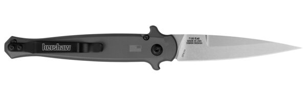 Kershaw 7150 Launch 8 3.50" Folding Spear Point Plain Stonewashed CPM 154 SS Blade Gray w/Insert Aluminum/Carbon Fiber Handle Includes Pocket Clip — view 1