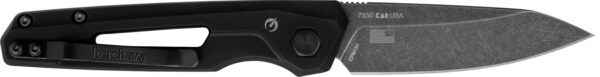 Kershaw 7550 Launch 11 Automatic 2.75" Folding Drop Point Plain Black Oxide Blackwash CPM 154 SS Blade, Black Anodized Aluminum Handle, Includes Pocket Clip — view 1