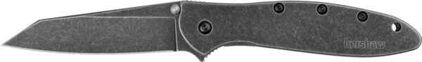 Kershaw 1660RBW Leek Random EDC 3" Folding Reverse Tanto Plain Black Oxide Blackwash 14C28N Steel Blade, Blackwash Stainless Steel Handle — view 1