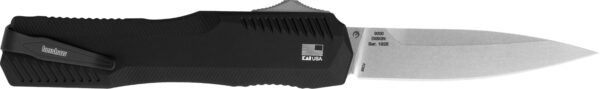 Kershaw 9000 Livewire  3.30" OTF Spear Point Plain Stonewashed CPM 20V SS Blade/ Textured Black Anodized Aluminum Handle Includes Pocket Clip — view 1