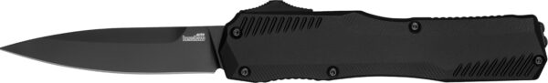 Kershaw 9000BLK Livewire  Automatic 3.30" OTF Spear Point Plain Black DLC CPM MagnaCut Steel Blade, Black Anodized Aluminum Handle, Includes Pocket Clip — view 1