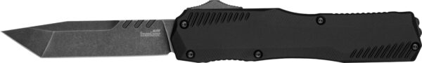 Kershaw 9000T Livewire  Automatic 3.30" OTF Tanto Plain Black DLC CPM MagnaCut Steel Blade, Black Anodized Aluminum Handle, Includes Pocket Clip — view 1