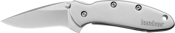 Kershaw 1600 Chive  EDC 1.90" Folding Drop Point Plain Bead Blasted 420HC SS Blade, Bead Blasted Stainless Steel Handle — view 1
