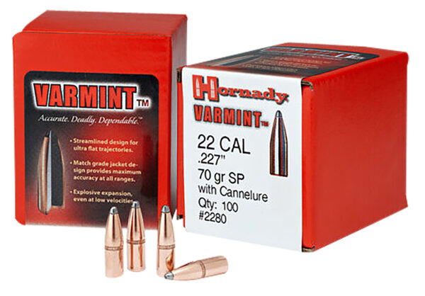 Hornady 2245 Traditional Varmint 22 Cal .224 50 gr Spire Point 100 Per Box/ 40 Case — view 1