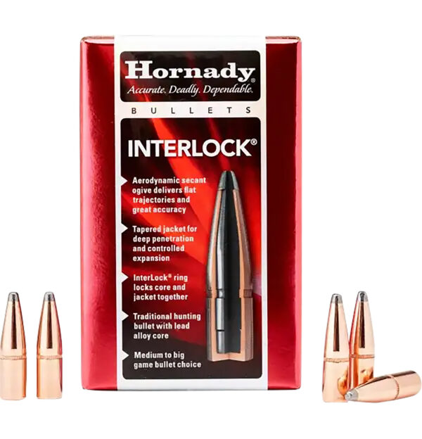 Hornady 3045 InterLock  30 Cal .308 165 gr Boat Tail Spire Point 100 Per Box/ 15 Case — view 1
