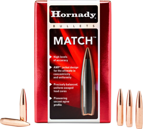 Hornady 30501 Match  30 Cal .308 168 gr Hollow Point Boat Tail Match 100 Per Box/ 15 Case — view 1