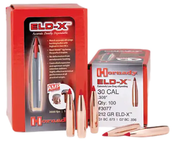 Hornady 3078 ELD-X  30 Cal .308 220 gr Extremely Low Drag eXpanding 100 Per Box/ 15 Case — view 1