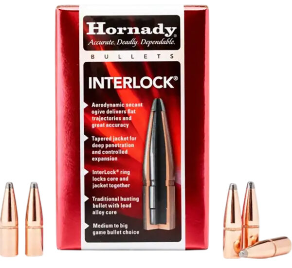 Hornady 3090 InterLock  30 Cal .308 220 gr Round Nose 100 Per Box/ 15 Case — view 1