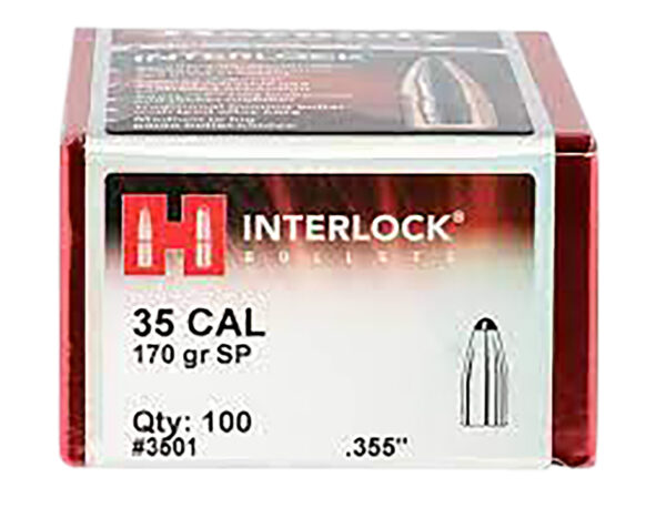Hornady 3501 InterLock  35 Cal .355 170 gr Spire Point 100 Per Box/ 15 Case — view 1