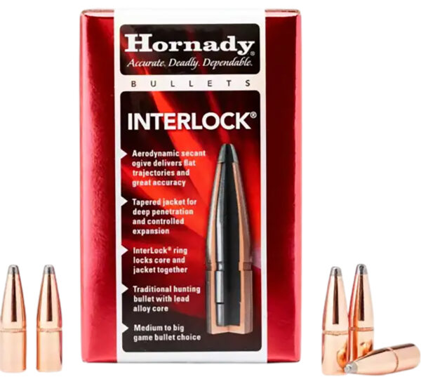Hornady 3510 InterLock  35 Cal .358 200 gr Spire Point 100 Per Box/ 15 Case — view 1