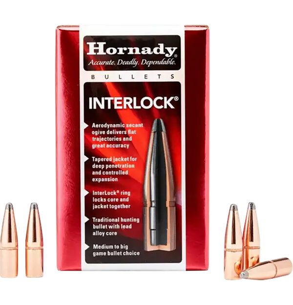Hornady 4503 InterLock  45 Cal .458 350 gr Flat Point 50 Per Box/ 15 Case — view 1
