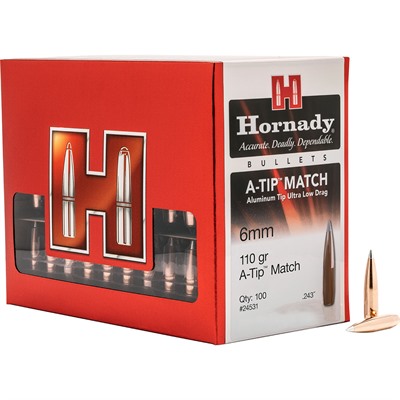 A-TIPÂ® MATCH 6MM (0.243'') 110GR ALUMINUM TIP-BT 100/BOX — view 1