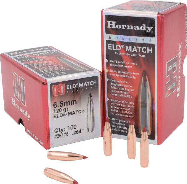 Hornady 26175 ELD Match  6.5mm .264 120 gr Extremely Low Drag Match 100 Per Box/ 25 Case — view 1