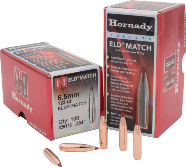 Hornady 26176 ELD Match  6.5mm .264 123 gr Extremely Low Drag Match 100 Per Box/ 25 Case — view 1