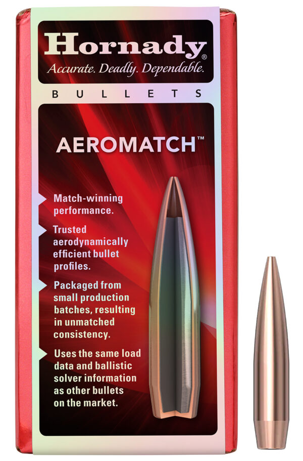 Hornady 30719 Aeromatch  30Cal 175gr Hollow Point Boat Tail 100 Per Box/15 Case — view 1