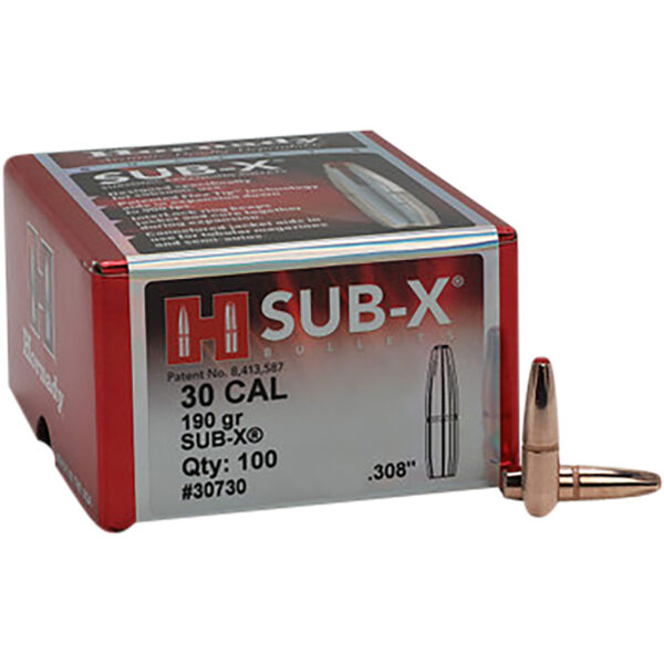Hornady 30730 Sub-X  30 Cal .308 190 gr Subsonic eXpanding 100 Per Box/ 15 Case — view 1