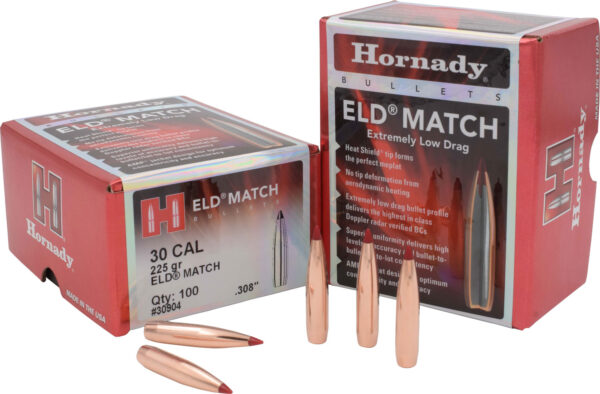 Hornady 30904 ELD Match  30 Cal .308 225 gr Extremely Low Drag Match 100 Per Box/ 15 Case — view 1