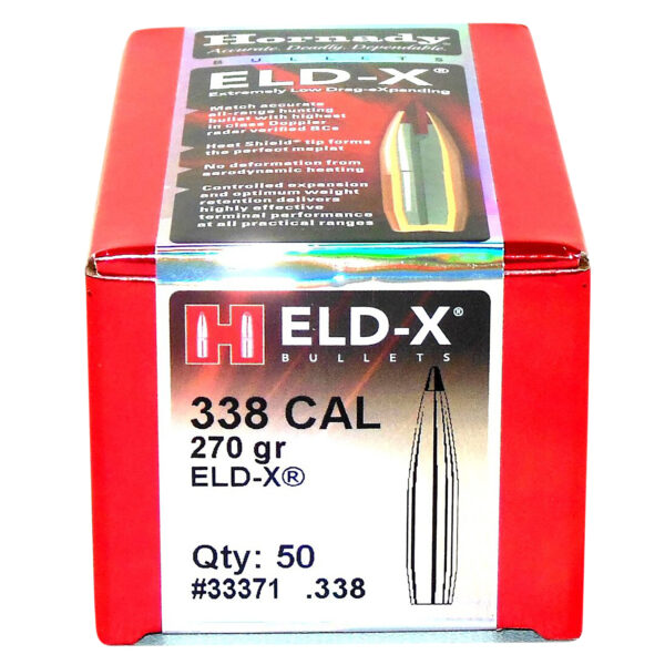 Hornady 33371 ELD-X  338 Cal .338 270 gr Extremely Low Drag eXpanding 50 Per Box/ 15 Case — view 1