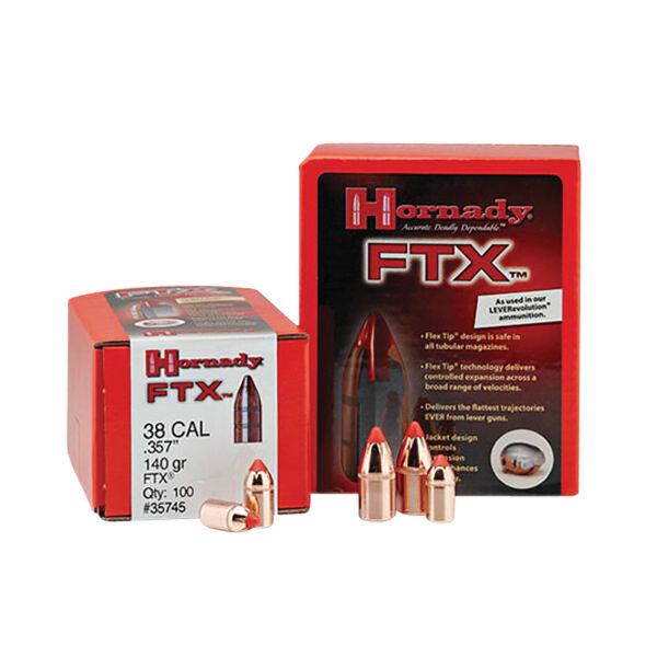 Hornady 35745 FTX  38 Cal .357 140 gr Flex Tip eXpanding 100 Per Box/ 15 Case — view 1