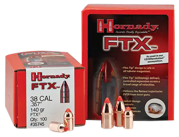 Hornady 45201 FTX  45 Cal .452 250 gr Flex Tip eXpanding 50 Per Box/ 25 Case — view 1