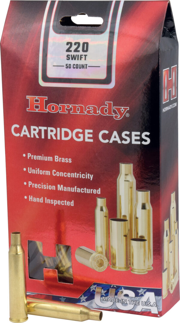 Hornady 8615 Unprimed Cases Cartridge 220 Swift Rifle Brass — view 1