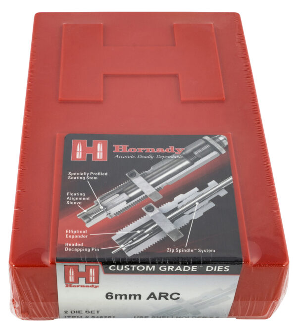 Hornady 546251 Custom Grade Series III 2 Die Set for 6mm ARC Includes Sizing Seater — view 1