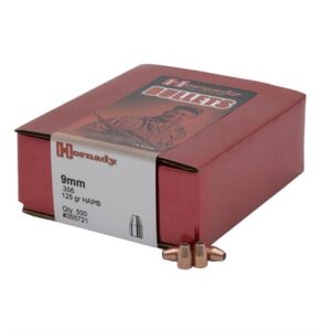 HAP 9MM CALIBER (0.356'') 125GR JACKETED HOLLOW POINT 500/BOX
