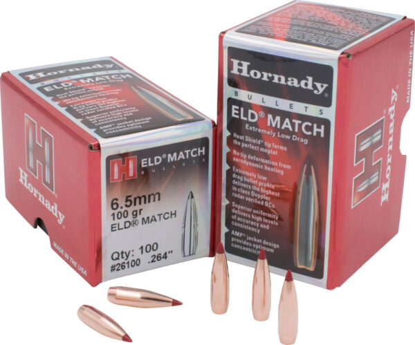 Hornady 26100 ELD Match  6.5mm .264 100 gr Extremely Low Drag Match 100 Per Box/ 25 Case — view 1