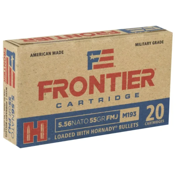 HORNADY FRONTIER AMO 5.56 NATO 55GR FMJ M193 20RD (25 BOX CASE) — view 1