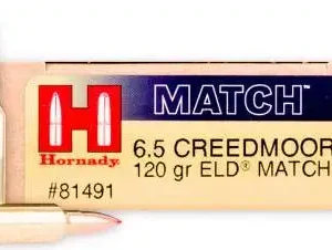 HORNADY MATCH AMO 6.5 CREEDMOOR 120GR ELD MATCH 20RD (10 BOX CASE) — view 4
