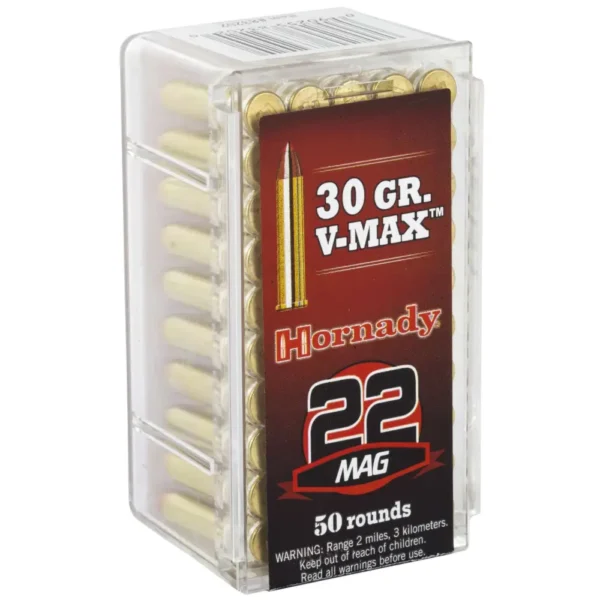 HORNADY RIMFIRE VARMINT EXPRESS AMO 22 WMR 30GR V-MAX 50RD (40 BOX CASE) — view 1