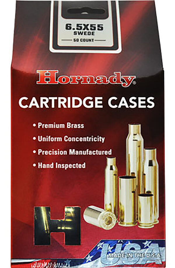 Hornady 86263 Unprimed Cases Cartridge 6.5x55 Swedish Rifle Brass — view 1