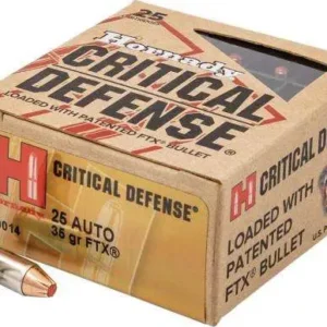 HORNADY CRITICAL DEFENSE AMO 25 AUTO 35GR FTX 25RD (10 BOX CASE) — view 4