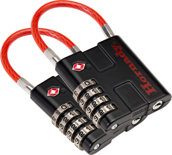 Hornady 96022 Rapid Safe TSA Lock Open With Combination Black Red 2 Pack — view 1