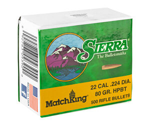 SIERRA MATCHKING .224 80GR 500CT — view 2