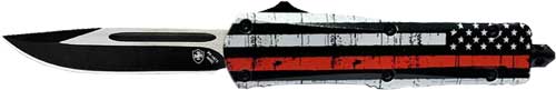 TEMPLAR KNIFE LARGE OTF BACK - THE RED 3.5" BLK DROP POINT — view 1
