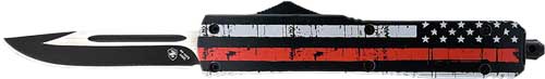 TEMPLAR KNIFE SLIM OTF BACK - THE RED 3.1" BLK DROP POINT — view 1
