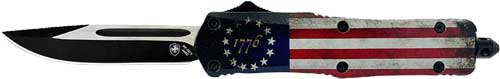 TEMPLAR KNIFE LARGE OTF BETSY - ROSS FLAG 3.5" BLACK DROP PNT — view 1