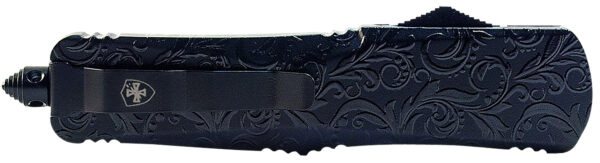 Templar Knife LMDG131 Gen II Maiden Gloss Large 3.50" OTF Dagger Plain Black Oxide Stonewashed 440C SS Blade, 5.25" Black Gloss Aluminum Handle, Glass Breaker — view 1